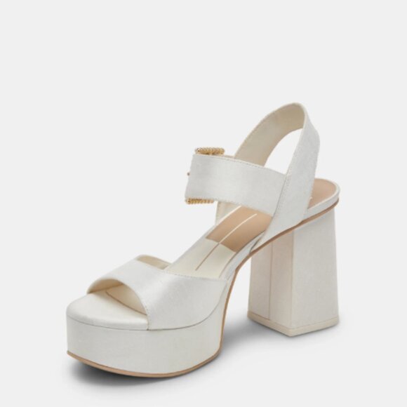 Dolce Vita Bobby Pearl Buckle Chunky Heels White Pearls Size 8 Retail $160.00 - Picture 8 of 16